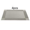 4 Pcs Placemat Fashion PVC Dining Table Mat Plate Pads Coasters Table Cloth Pad(Grey)