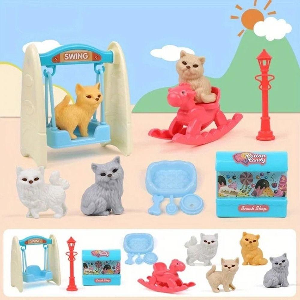 Family Toys Dog Scene Playing Playing House Dog Cage Toys Dog Doll Set  Thanksgiving Gifts