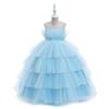 Teen Girls 10st Birthday Dress Elegant Princess Formal Wedding Flower Dress Costume Lace Bow Kids Baptism Girls Dresses Party Clothes