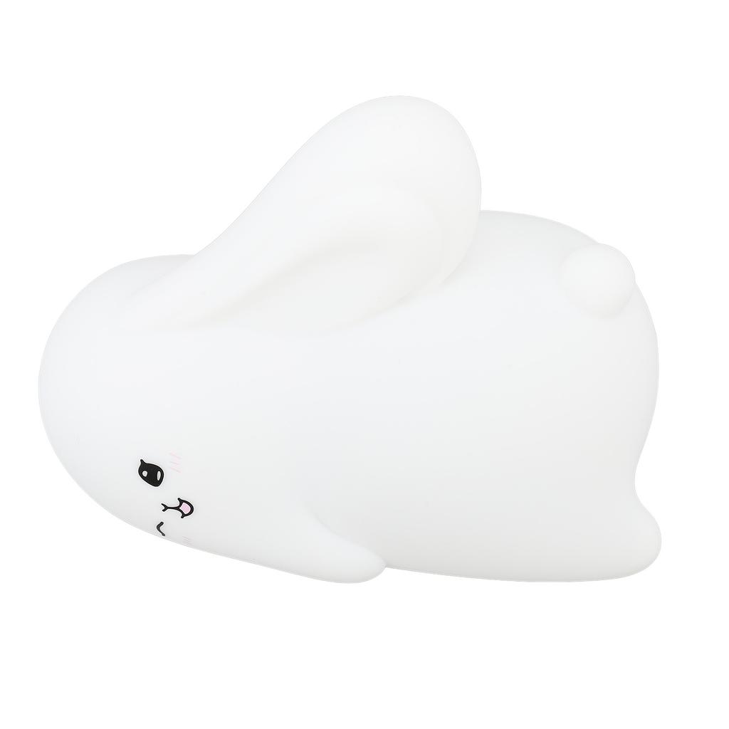 Night Light Silicone Cute Rabbit USB Rechargeable LED 1200mAh Night Lamp for Infant Breastfeeding Sleep Nurseries