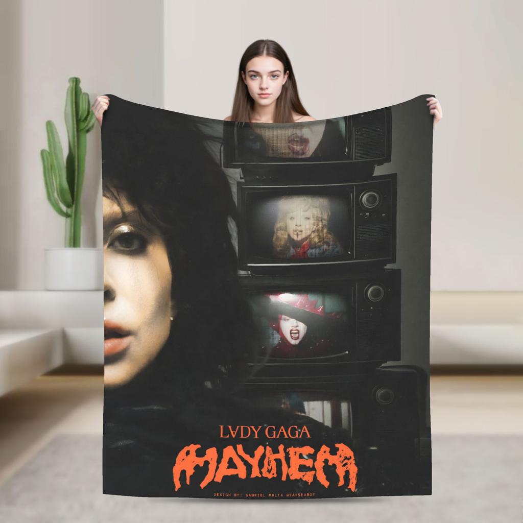 Lady Gaga Mayhem 2025 Album Blanket Super Soft Plush Bedding Throws For Couch Chair Travel Flannel Bedspread Bed Cover