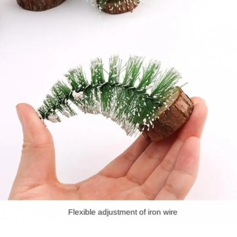 DIY Мини Рождественская елка Сизаль Кедр Настольная Снежинка Сосновые Иголки Украшения Маленькие Белые Сосны Рождественские Украшения Украшенные