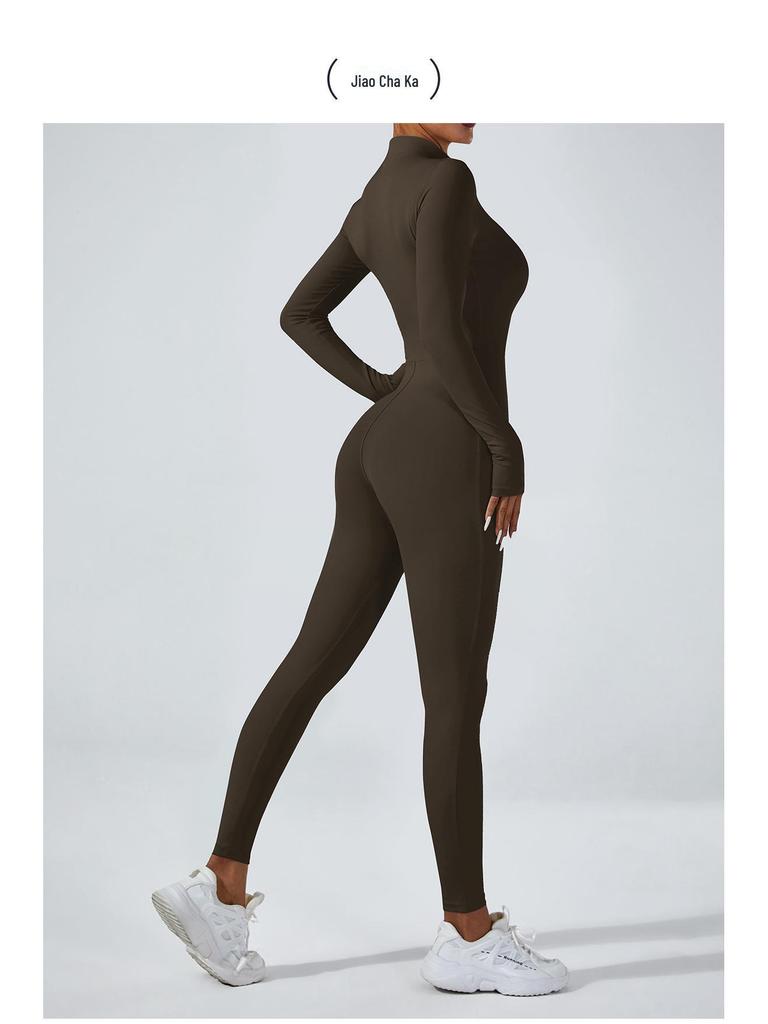 Женский комбинезон для йоги высокой интенсивности с длинными рукавами для бега