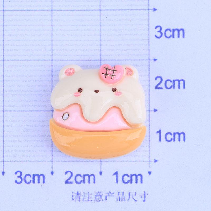 10Pcs New Lovely Cartoon Birthday Party Animal Cake Series Resin Scrapbook Diy Jewellery Hairpin Accessories Decorate Craft A86
