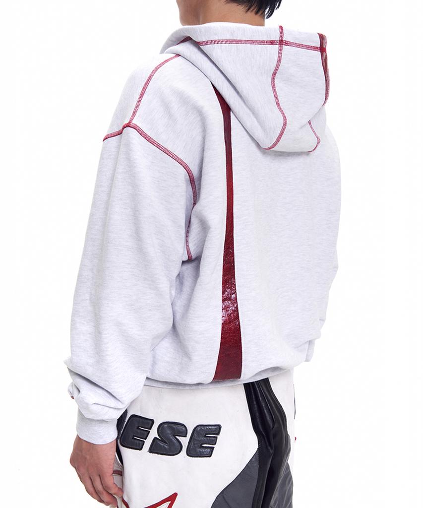 T.B.O.S Cut-Off Zip-Up Hoodie Light Grey