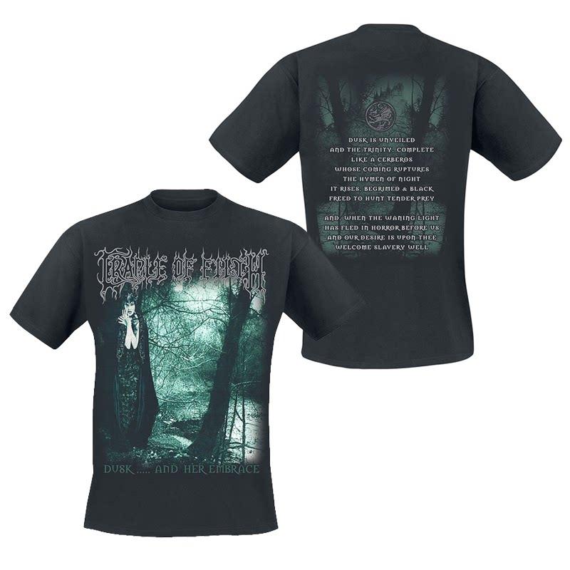 Summer Cradle of Filth Bands Extreme Gothic Black Metal Rock Dark American Shortsleeved Tshirt
