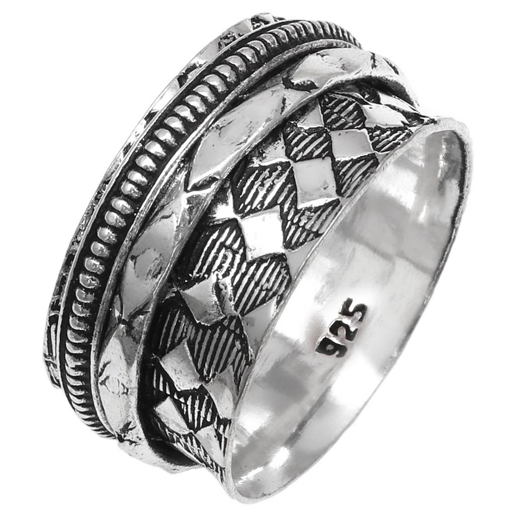 Silver Spinner Ring For Women Four Spinner Ring Fidget Silver Jewelry Ring"10"