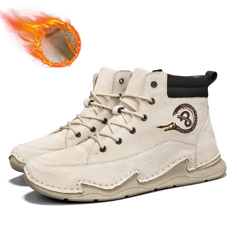 Мужские высокие кожаные туфли на шнуровке повседневные кроссовки размера плюс 39-46