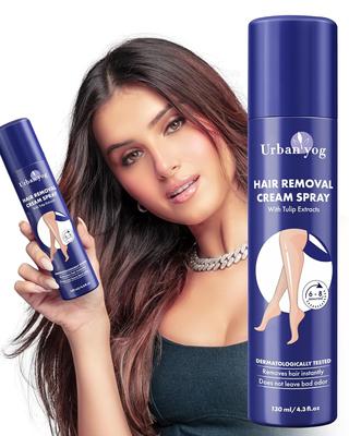 Крем-спрей для удаления волос Urban yog для женщин | Безболезненный спрей для удаления волос на теле для ног, рук, подмышек и спины (130 мл, Тюльпан (синий))