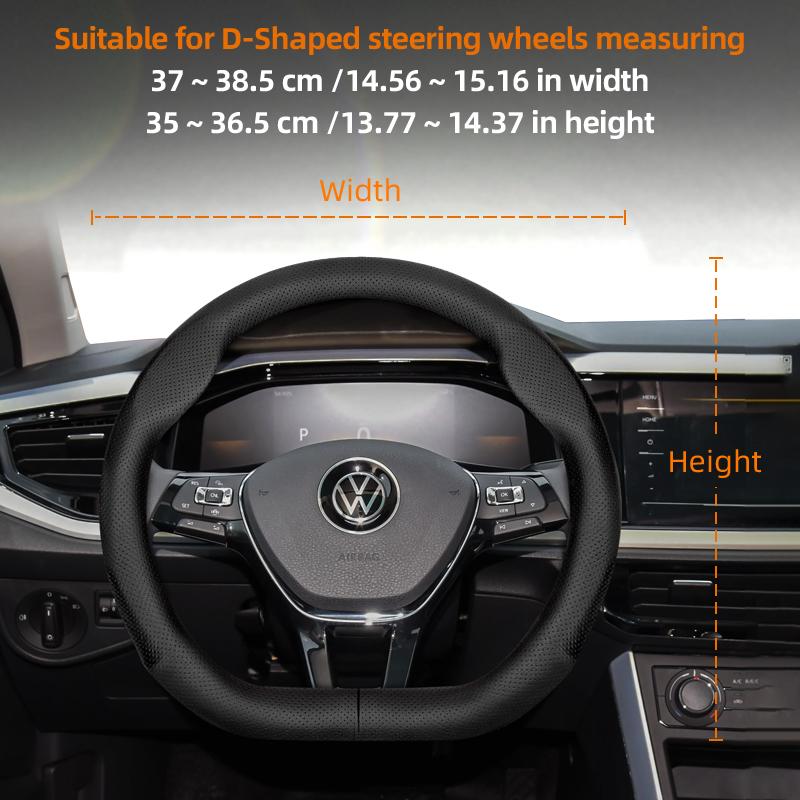 Suitable for Volkswagen Ultra-Thin Breathable Leather Steering Wheel Cover Suitable for Polo Golf 5 6 7 up Gol Volante Scirocco Passat B6 B8 Sedan
