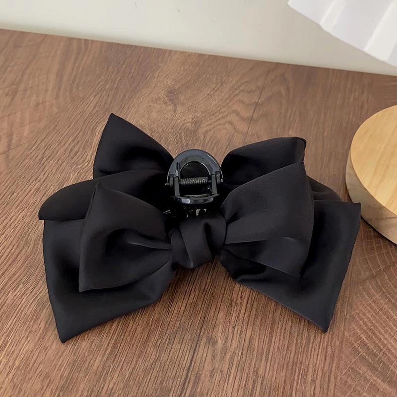 Fashion Women Bow Hairpin Korean Version Of Solid Color Butterfly Satin Hair Claws Girls Hair Accessories Headwear