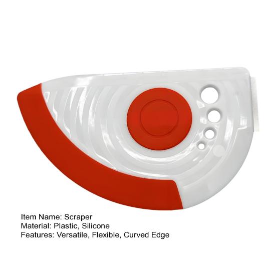 Гибкий силиконовый скребок для миски 5-в-1, резак для теста и стриппер для трав, кухонный инструмент для выпечки с измерительными отметками