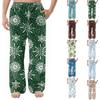 Men's Flannel Pocket Casual Pants, Printed Pocket Casual Pants, Home Sleeping Pants