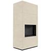 Modular Fireplace KRATKI FLOKI BOX 8 kW Ø 160 Quartz Sinter FOKOS SALE Black Thermotec