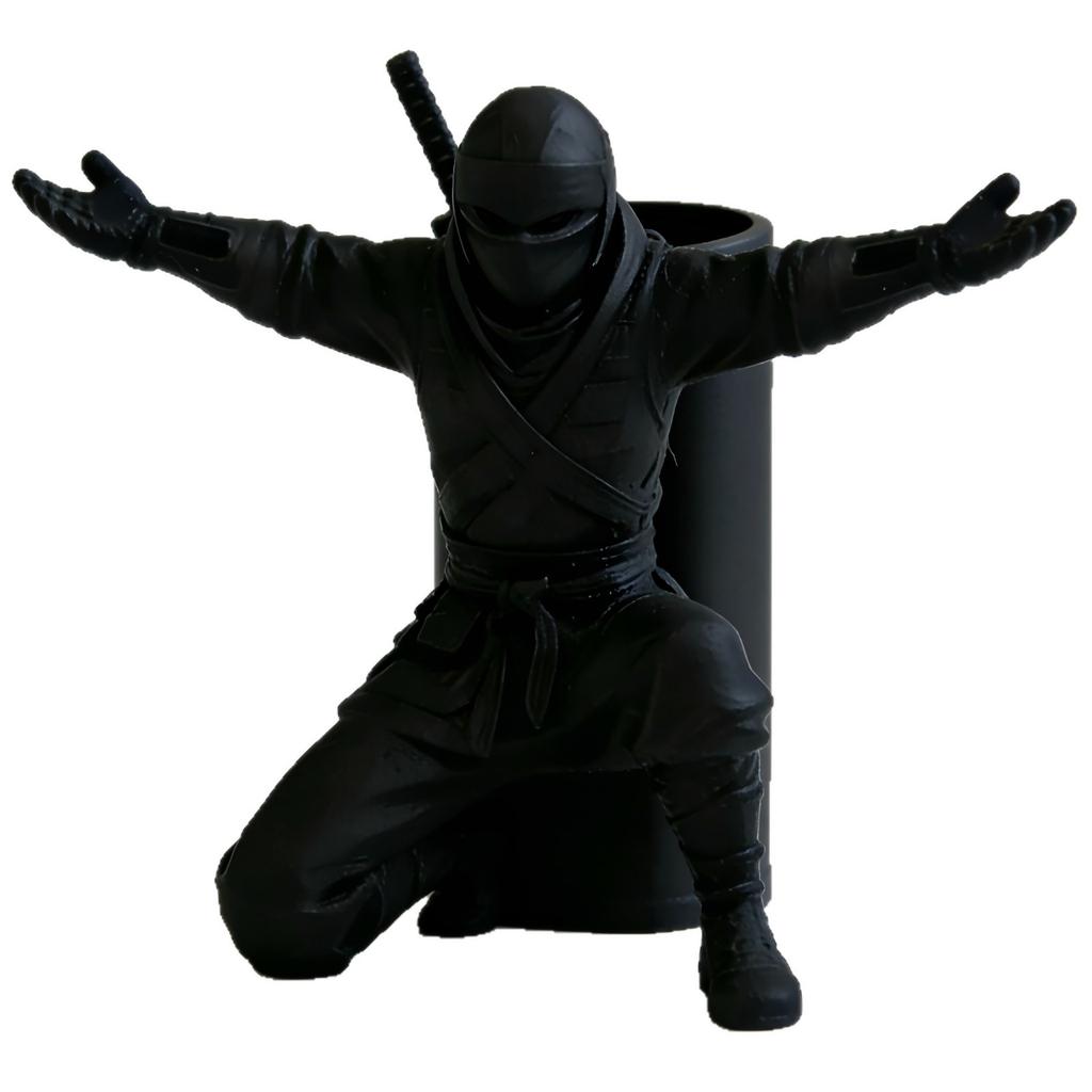 2-Piece Set of Ninja Warrior-Shaped Pen Holders, Home and Office Decor, Practical Pen Holder, 3D Printed Ninja Pen Stand, Desktop Storage