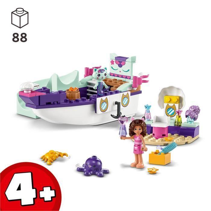 Lego® gabby et la maison magique 10786 le bateau et le spa de gabby et marine, jouet avec figurines