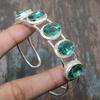 Indicolite Tourmaline Gemstone Handmade 925 Sterling Silver Cuff Jewelry Bangle Adjustable