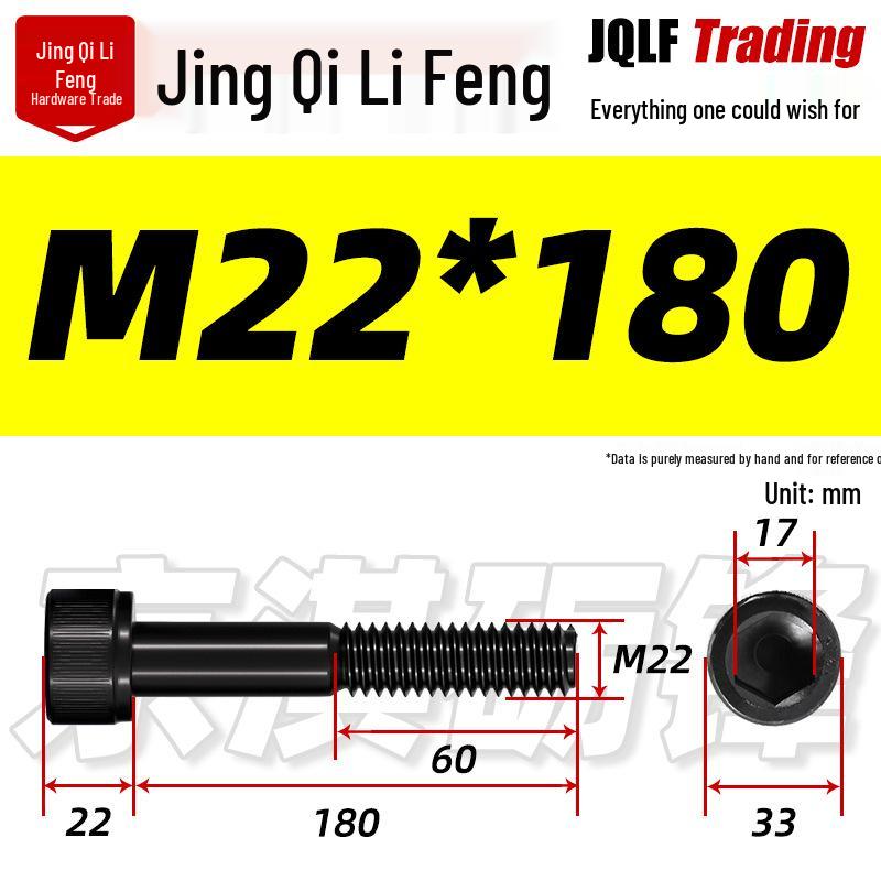 M20-M27 High Strength Blackened Hex Socket Head Cap Screw with Knurled Cylindrical Half Thread