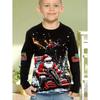 Christmas Children's T-Shirt Fashion Pattern Print Boy Long Sleeve Tee Cute O-Neck Unisex Top Holiday Casual Children's Clothing