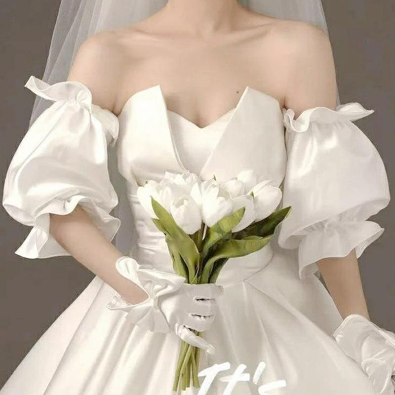 2pcs Bride Arm Sleeves Breathable Loose Sleeves Comfortable Outdoor Sleeves Suitable for Various Gowns