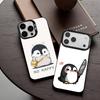 C-Мультяшный-N P-Пингвин Чехол для телефона для iPhone17,16,15,14,13,12,11 Plus,Pro Max Черный Конфетный Серебряный Покрытый Чехол