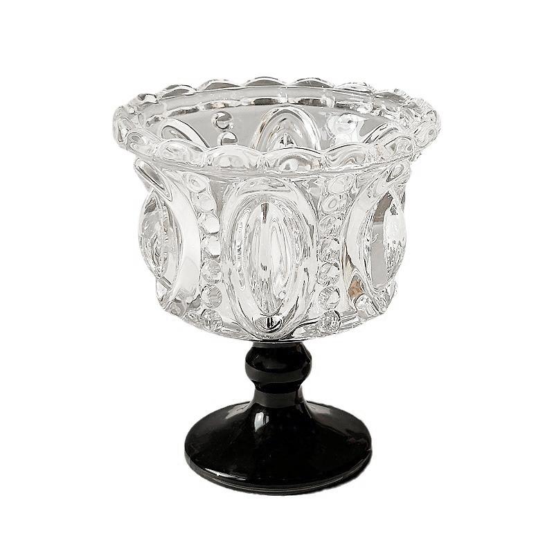 1 шт. Бокал для мороженого, высококачественный десертный стаканчик, винтажный стеклянный женский маленький хрустальный коллекционный Ins Style, два цвета