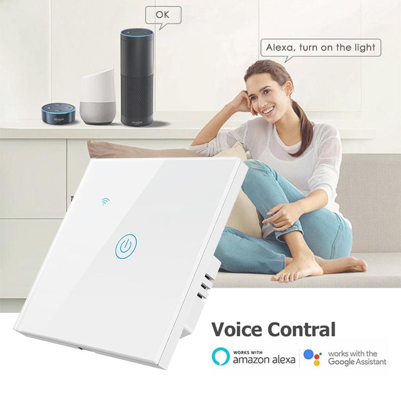 Стандарт ЕС Универсальный интеллектуальный выключатель Tuya Home 86 сенсорный выключатель света Wi-Fi телефон пульт дистанционного управления поддержка Alexa voice Google home
