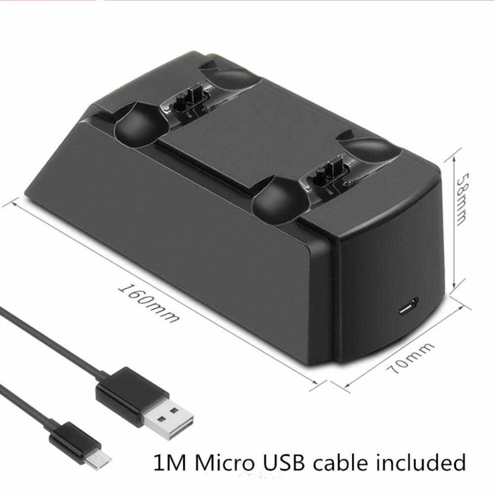 Док-станция для быстрой зарядки контроллера PS4, двойная зарядная подставка с индикатором состояния для Play Station 4/PS4 Slim/PS4 Pro
