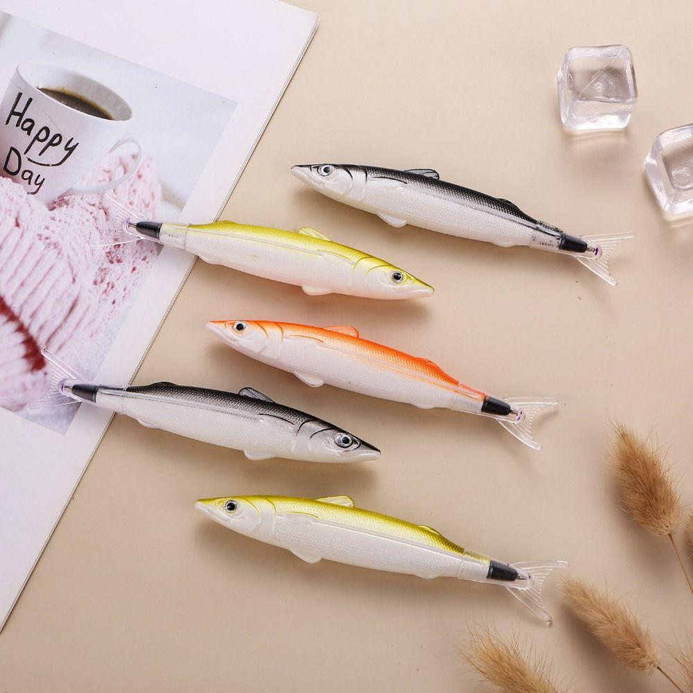 Salt Shape Fish Writing Fountain Pen Plastic Gel Pen Creative Fish Shape Ballpoint Pen  Office