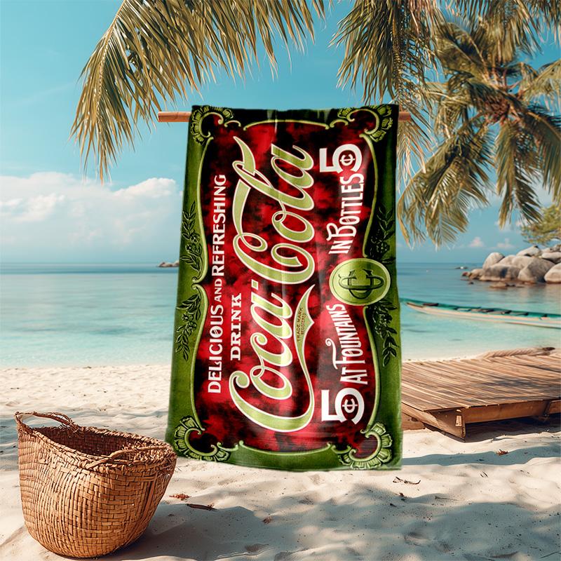 Christmas Gift Halloween Theme Bear Truck Coca Cola beach towel outdoor camping vacation swimming beach towel outdoor absorbent bath towel Y8