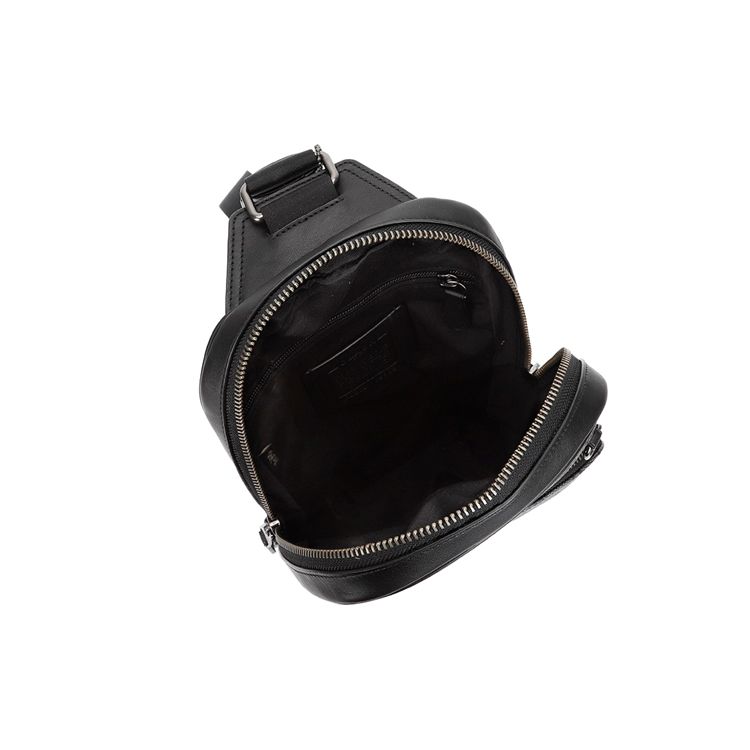 Coach Graham 19 Vintage Floral Print Letter Logo Zipper Closure Leather Details Crossbody Bag Small Men crossbody bag Black Gray C2932-QBMI5