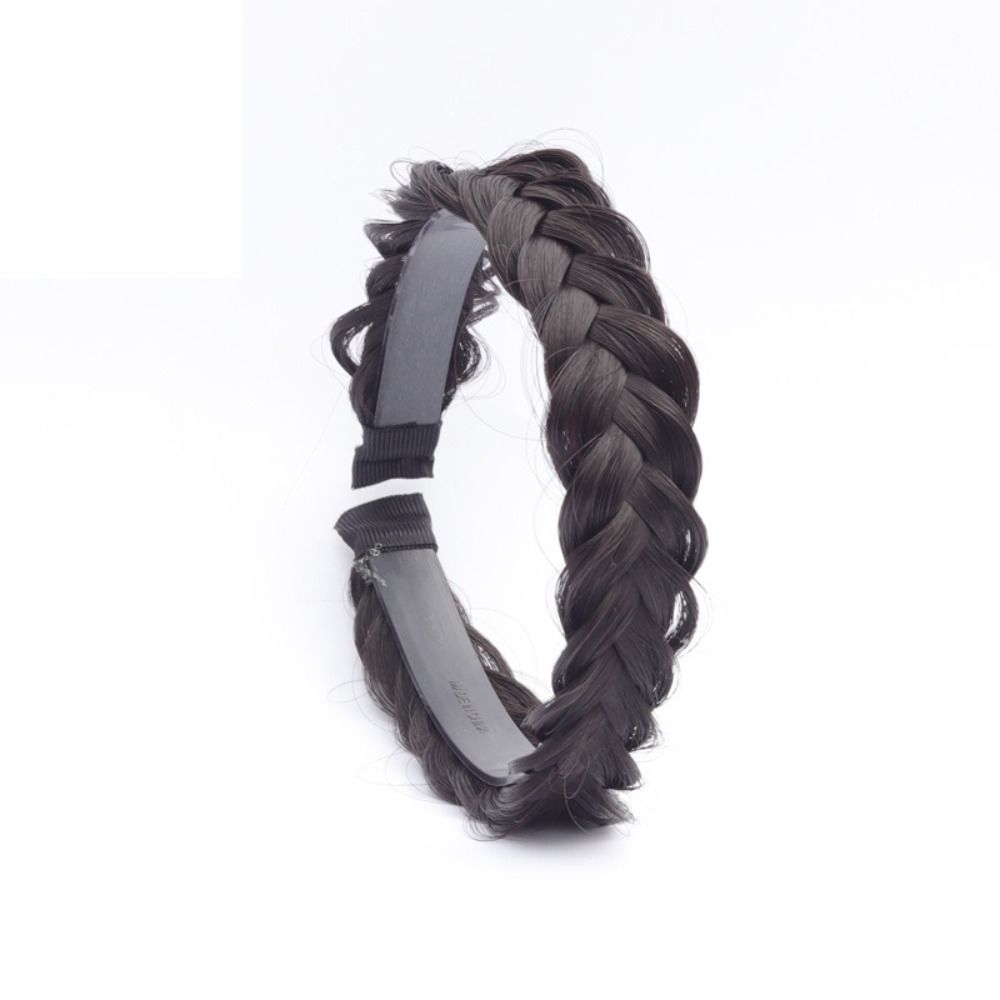 Style Braided Headband Twist Braid Hair Hoop Toothed Non-slip Hairband Wig Heat Resistant Wig