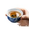 Bingmei blue and white teacup ceramic single tea cup small teacup Chaoshan Kung Fu tea set small capacity single cup for drinking tea