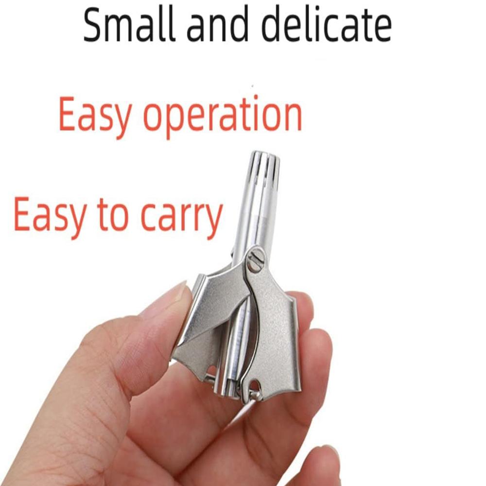 Portable Rotary Manual Ear And Nose Hair Trimmer With 12 Sharp Blades