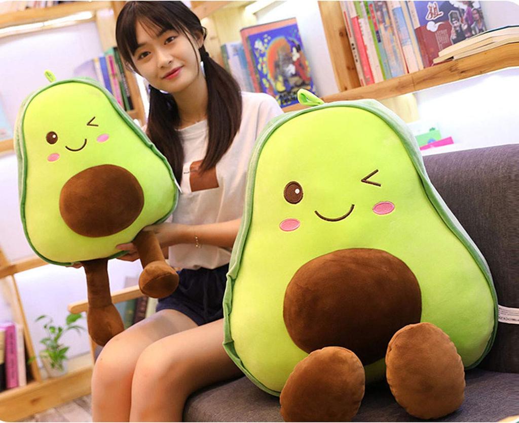 YYFRIEND Cute Plush Toy Fruit Stuffed Animal Doll Large Avocado Pillow Cartoon Food Kids Lovely Soft Chrismas Birthday Gift for Bedroom Living Room,