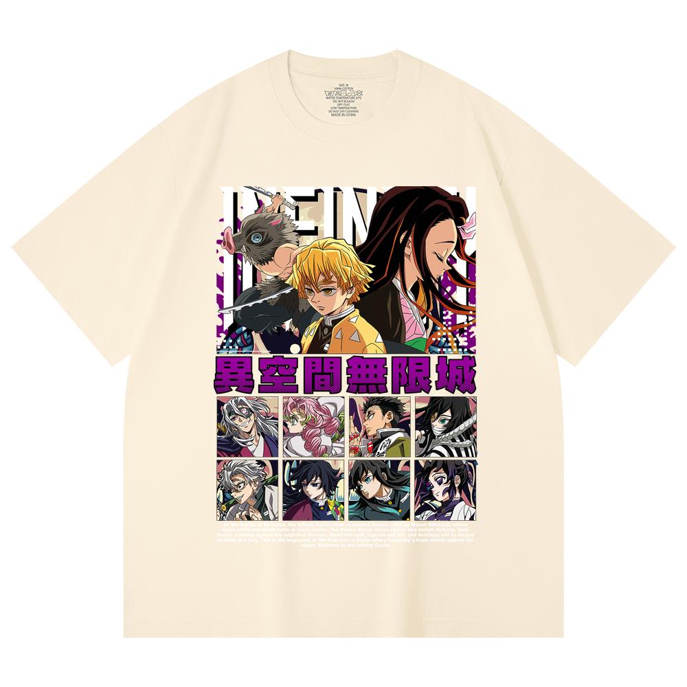 230 Gsm 100% Cotton Demon Slayer V51 Print Unisex Heavy Cotton T Shirt