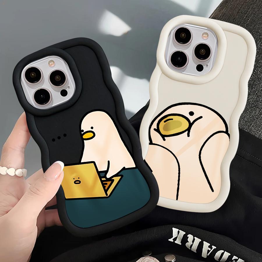 Чехол для iPhone 18 12 16 Pro Max 13 15 Plus XR 8 11 17 Air 14 Мягкая накладка Милая Утка