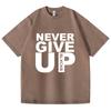 Женская высококачественная повседневная уличная футболка для фитнеса, мягкий спортивный костюм для осени и зимы, топы с принтом «Never Give Up», хлопковая футболка, качественные мужские свитера