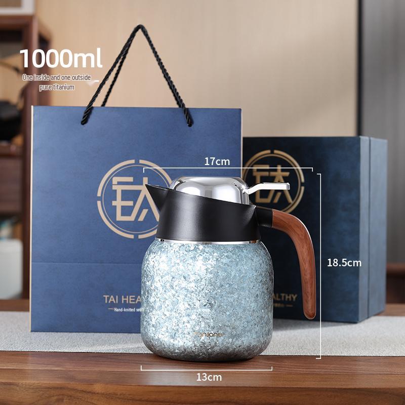 Чистотитановая мока-кофеварка 2025: Портативный термо-заварочный чайник для раздельного заваривания чая и воды (Белый чай и Пуэр).