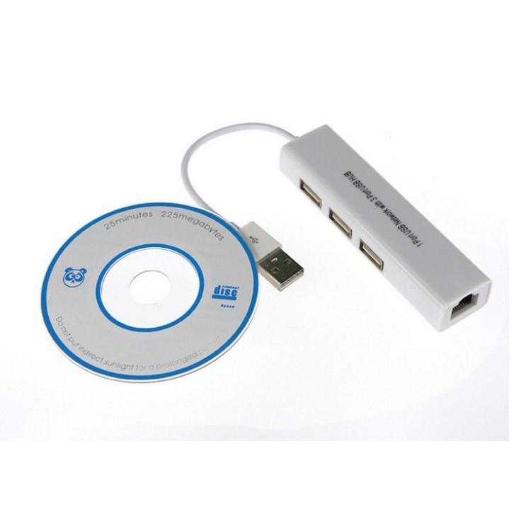 Сетевой адаптер USB LAN + Хаб: Расширение 2-в-1 с 3 портами USB, USB на RJ45