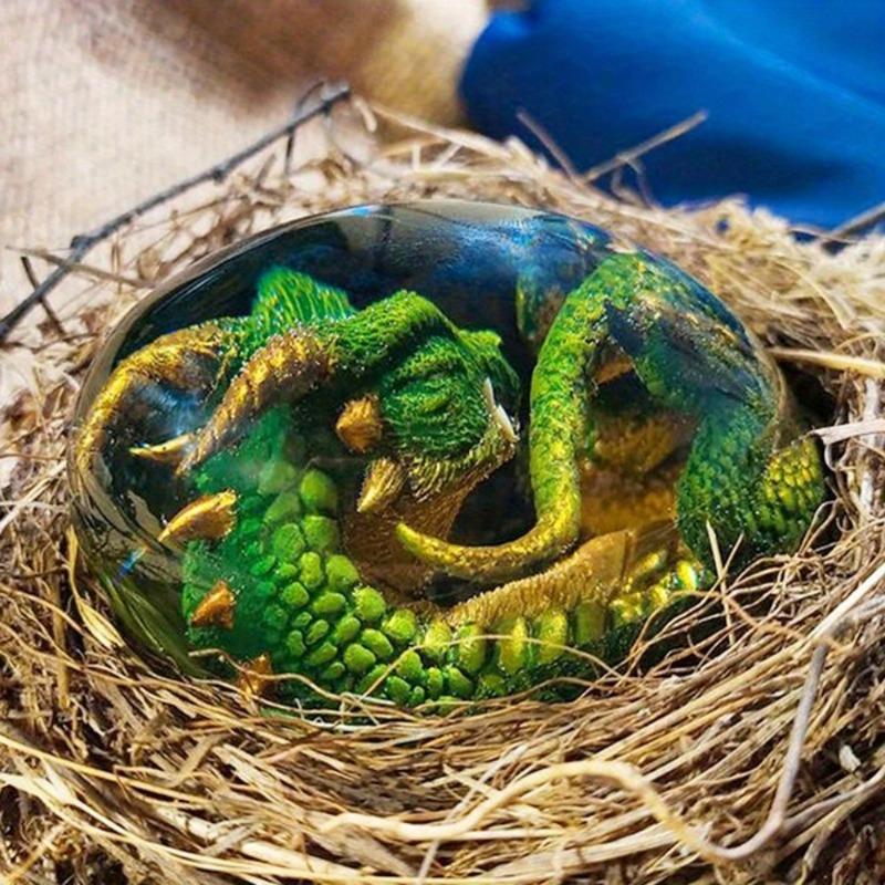 Crystal Transparent Resin Statue Dragon Egg  Dinosaur Egg Souvenir Resin Craft Luminous Handmade Dragon Eggs Home Decor Gift