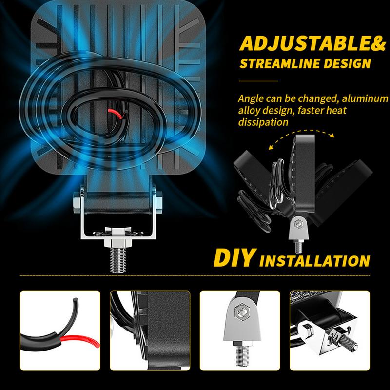 Светодиодные фары для бездорожья, фары для бездорожья, светодиодные фары для бездорожья, светодиодные фары для бездорожья, 2,5-дюймовые, мощные, яркие