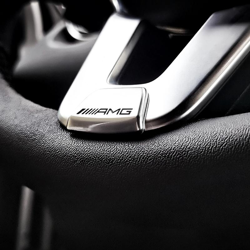 GLC GLB Car Steering Wheel Badge Sticker Interior Emblem Decoration For Mercedes Benz AMG W203 W206 W220 W205 W211 W212 W201 W2