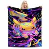Yellow Cartoon Electric Mouse Blanket with Neon Lightning Design Blanket, Suitable for Use In the Bedroom, Living Room, On the Sofa