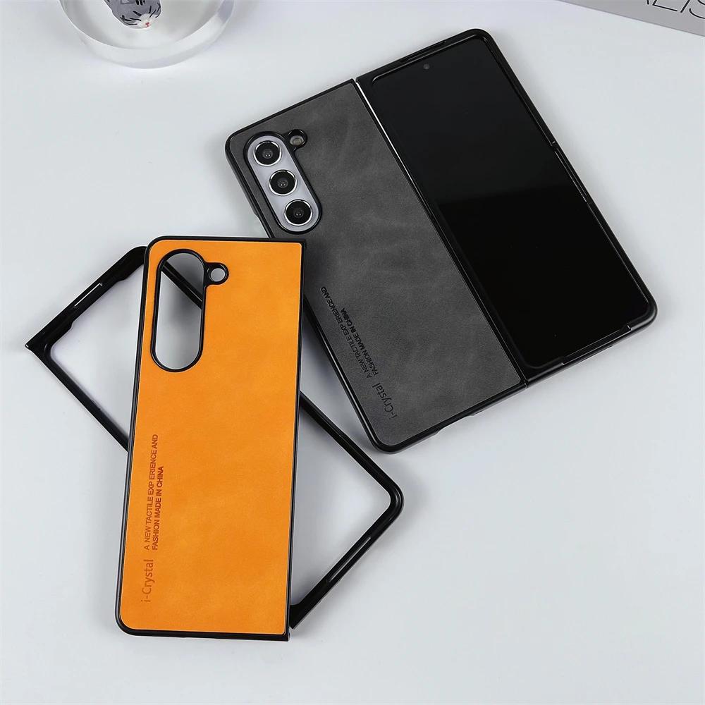 Премиальный Ультратонкий Матовый Чехол из Натуральной Овчины для Samsung Galaxy Z Fold 7 6 5 4 3 Защита Камеры Ударопрочный Противоударный Чехол