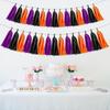 Holiday Decoration 15 Paper Tassel Birthday Party Room Decoration Black Orange Purple Pull Flower