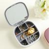 Portable Jewelry Case Multifunctional Orderly Storage White Gray Mini Travel Jewellery Box for Home