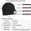 LED Beanie Hat USB Rechargeable Lighted Winter Warm Cap Unisex Headlamp Knitted Hat Flashlight Night Safety Protection