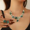 Exquisite Flower Pendant Necklace Genteel Temperament Women Jewelry Set  Dating
