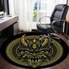 1pc Demon Mask Office Round Area Rug, Indoor Mat Suitable For Office, Under Office Chairs Bedroom Living Room Home Decor, Room Deco 017